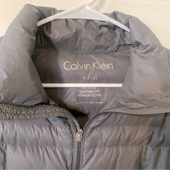 CALVIN KLEIN Puffer Down Zip Up Grey Jacket Women's Size Small - Picture 2 of 10